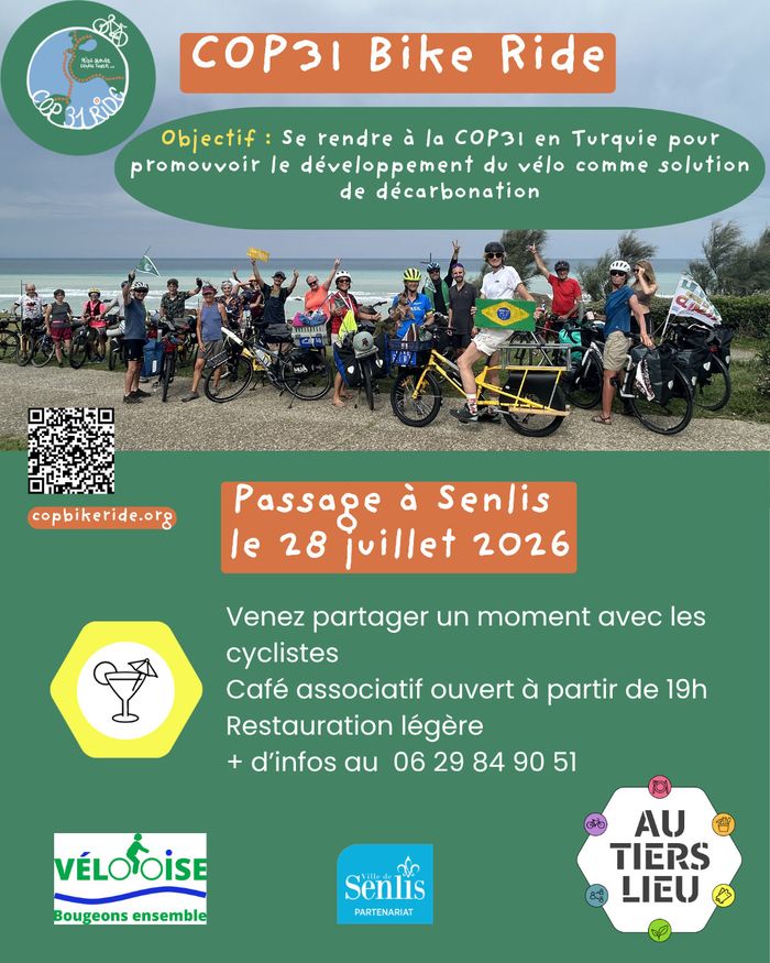 Passage des cyclistes à Senlis de la COP31 Bike ride