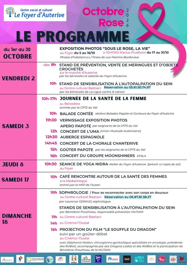 OCTOBRE ROSE au Centre Social et Culturel le Foyer d'Auterive