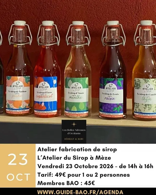 Atelier fabrication de sirop artisanal à Mèze