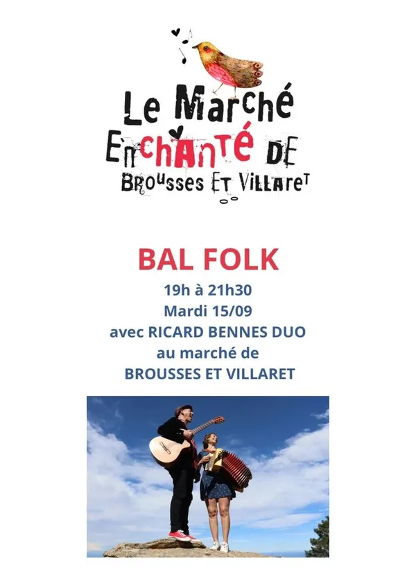 Bal folk au marché de Brousses et Villaret