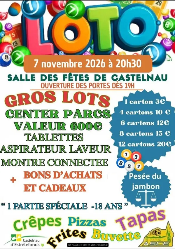 Loto organisé par l'association sportive du football