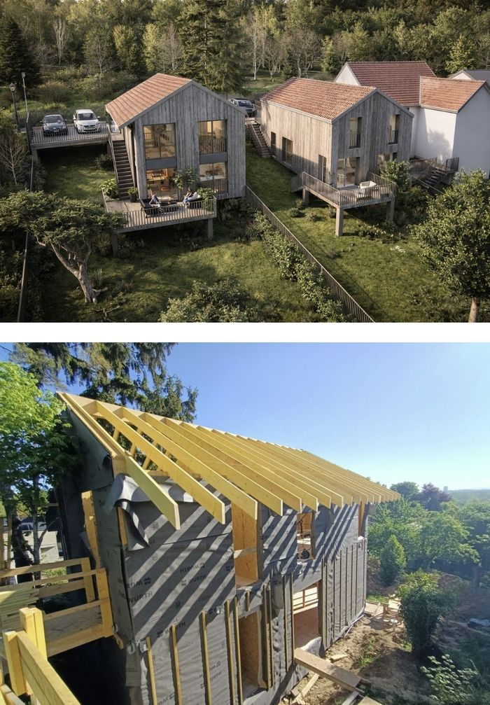 Visite de la maison bois dans la pente à Vauréal - Habiter Bois