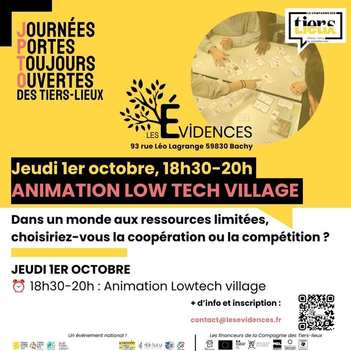 Journées portes toujours ouvertes - Animation low tech village