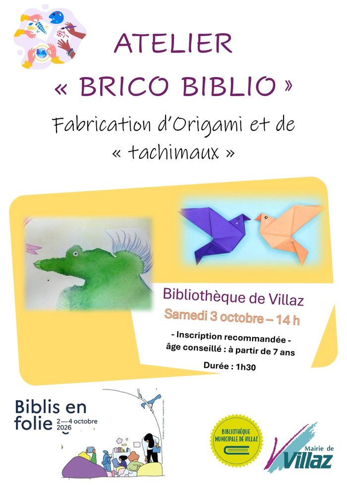 Atelier bricolage : Origami et « tachimaux »