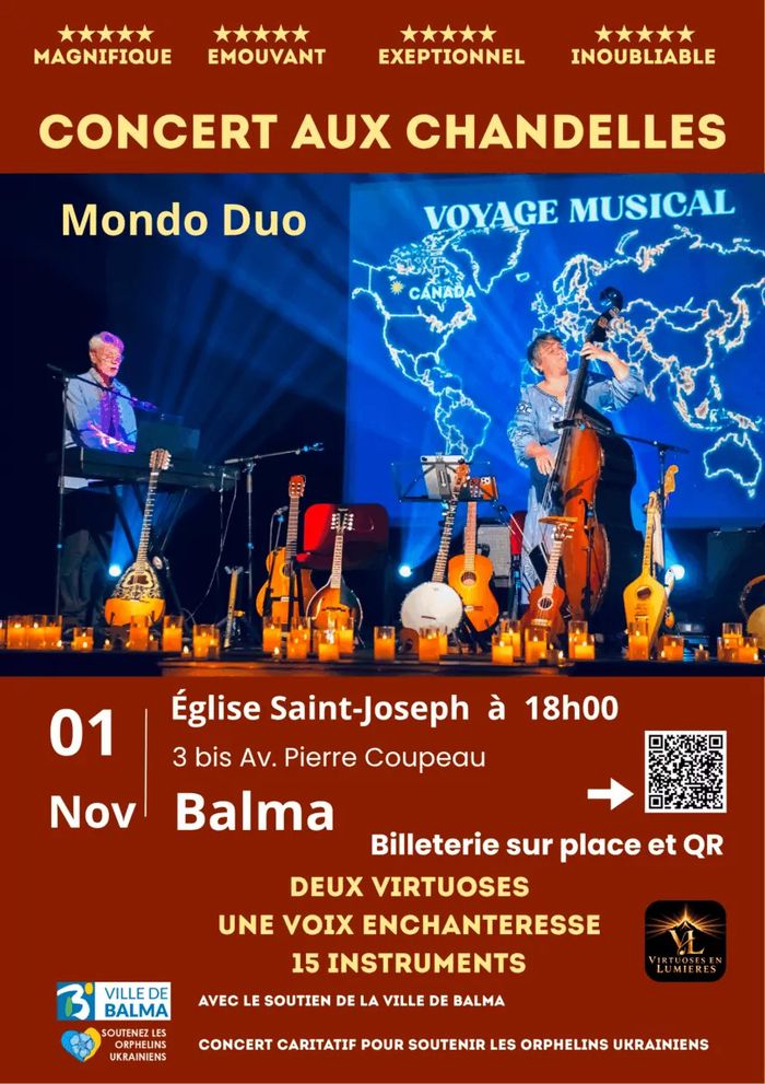 Concert aux chandelles de Mondo Duo - Dimanche 1 novembre