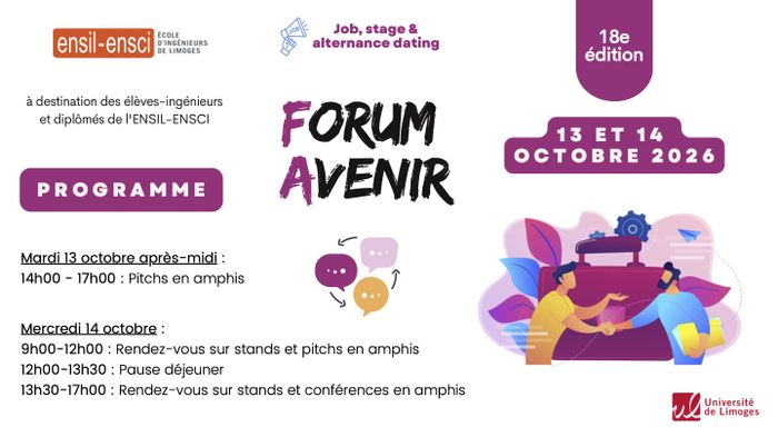💼 18 ème édition du Forum Avenir de l'ENSIL-ENSCI