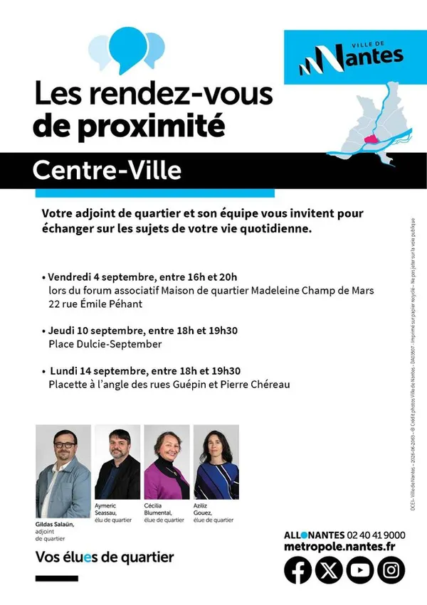 Les élues et élus à votre rencontre - Quartier Centre-ville