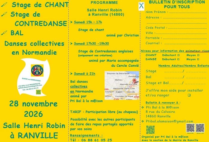 Stage de Chant, Stage de Contredanse, BAL collectif