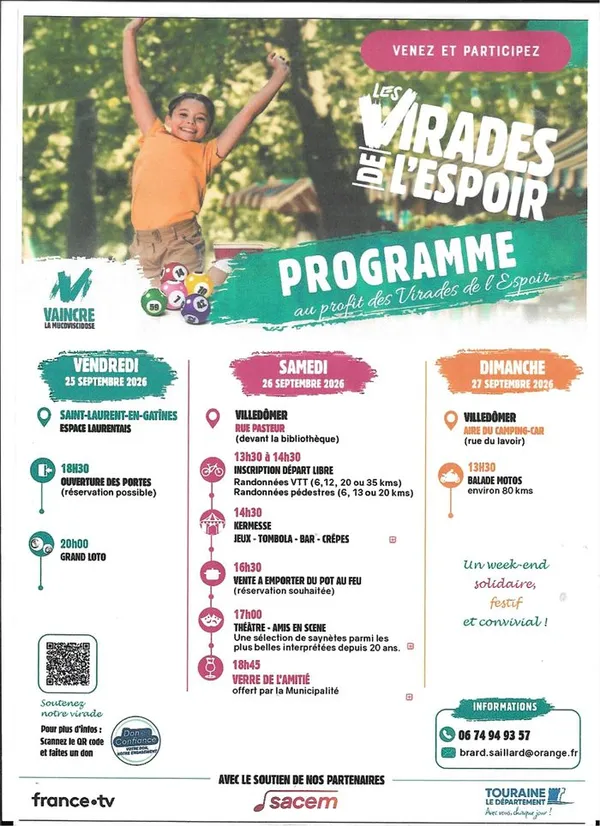 Randonnées VTT Virade de l'Espoir pour Vaincre la Mucoviscidose