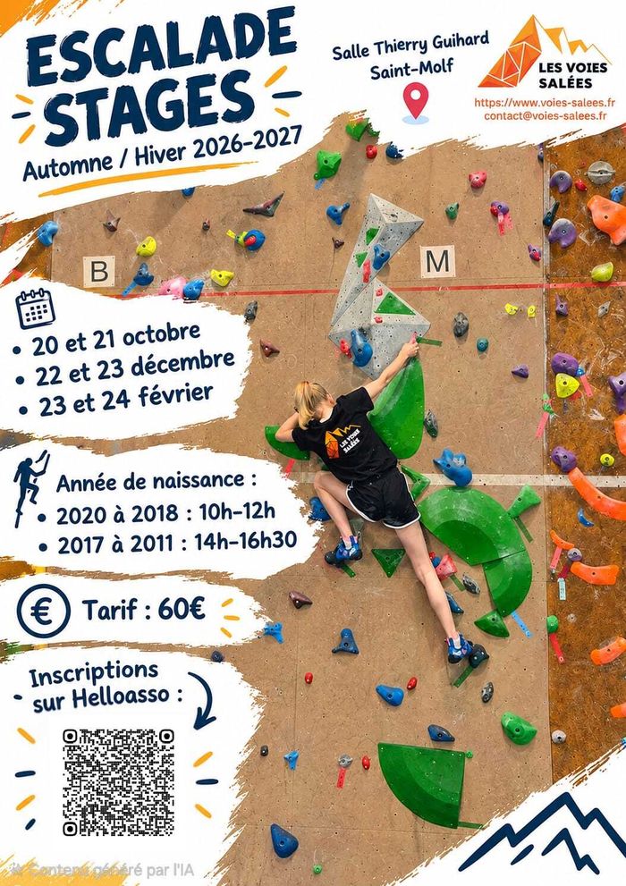 Stage découverte escalade pour enfants - Toussaint