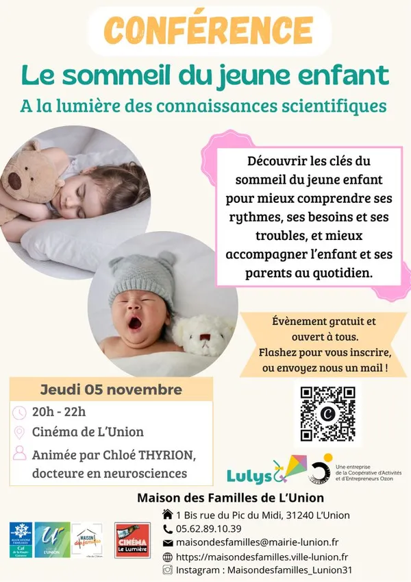Conférence de Chloé Thyrion : 🌙 Le sommeil du jeune enfant - Jeudi 5 novembre