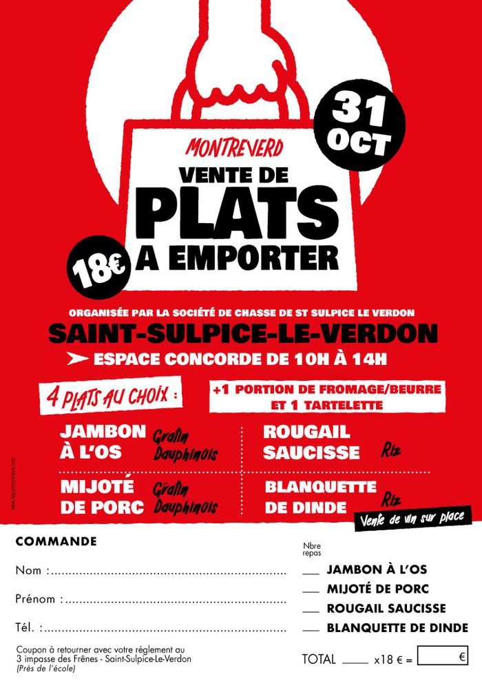 Vente de plats à emporter
