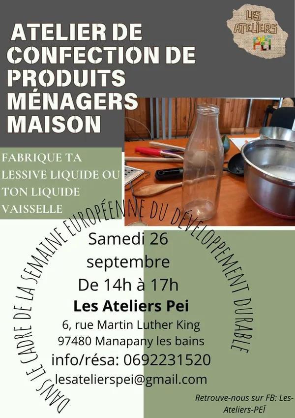 Atelier de confection de produits ménagers écologiques