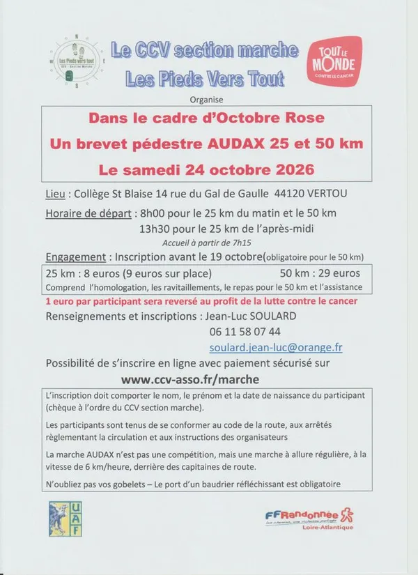 Brevet de marche d'endurance Audax de 50 km