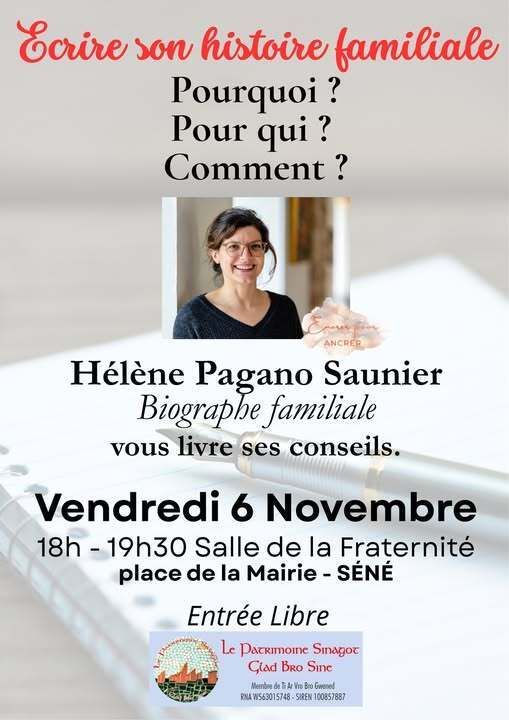 Ecrire son histoire familiale - Le Patrimoine Sinagot