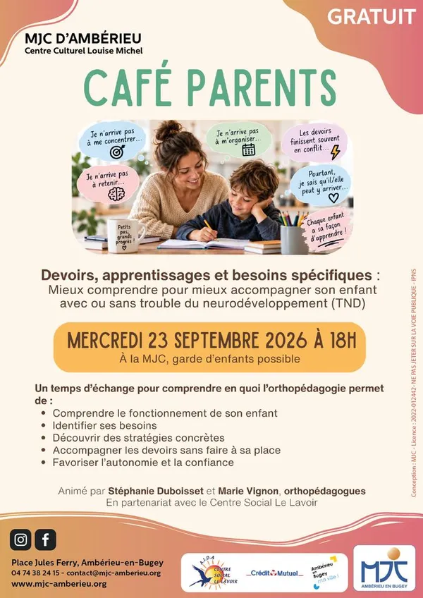 Café Parents " Mieux comprendre pour mieux accompagner "