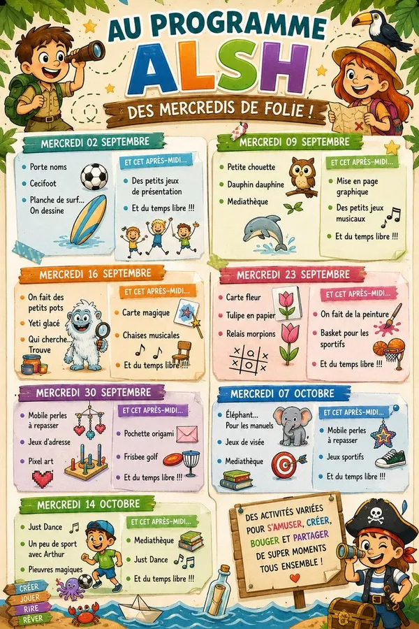 Programme ALSH Jules Verne - Bonne rentrée !!!