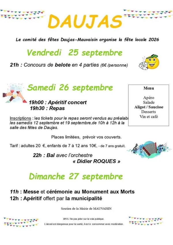 Daujas en fête, le dernier week-end de septembre