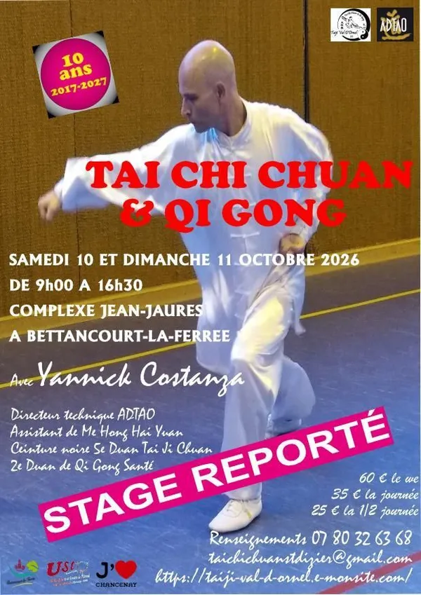 Stage de Tai Chi Chuan et de Qi Gong reporté