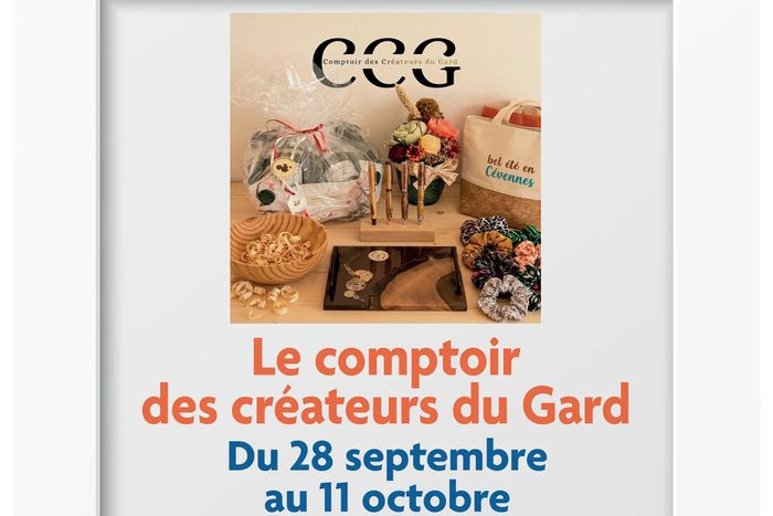 La vitrine accueille Le Comptoir des Créateurs du Gard