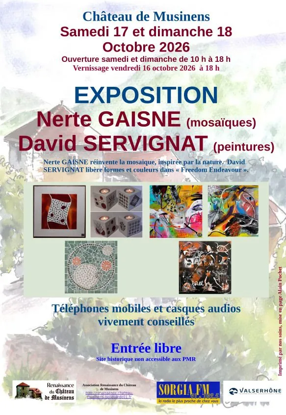 [EXPO] Nerte GAISNE (mosaïques) et David SERVIGNAT (peintures)