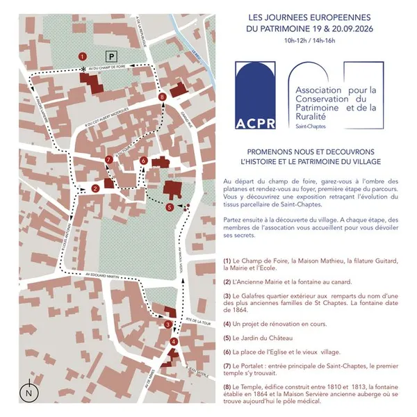 Parcours commenté du village de Saint-Chaptes