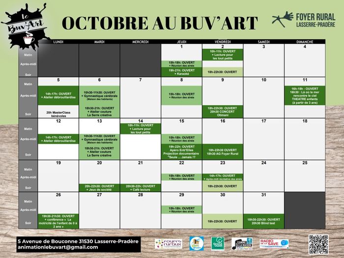 OCTOBRE au BUV'ART