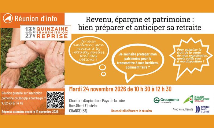 Réunion d’information - Revenu, épargne et patrimoine : bien préparer et anticiper sa retraite