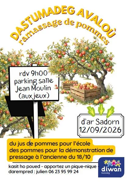 Ramassage de pommes pour Diwan Banaleg