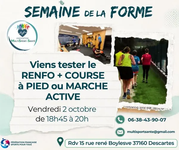 Association Multisport-Santé : Séance en plein air de renforcement musculaire suivi d'un parcours à faire en course à pied ou marche active