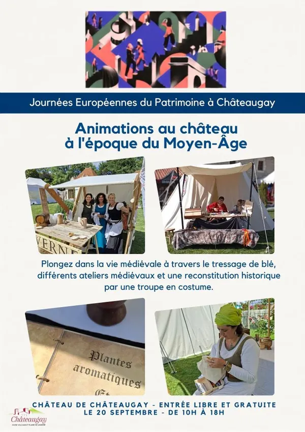 Animations au château à l'époque du Moyen-Âge