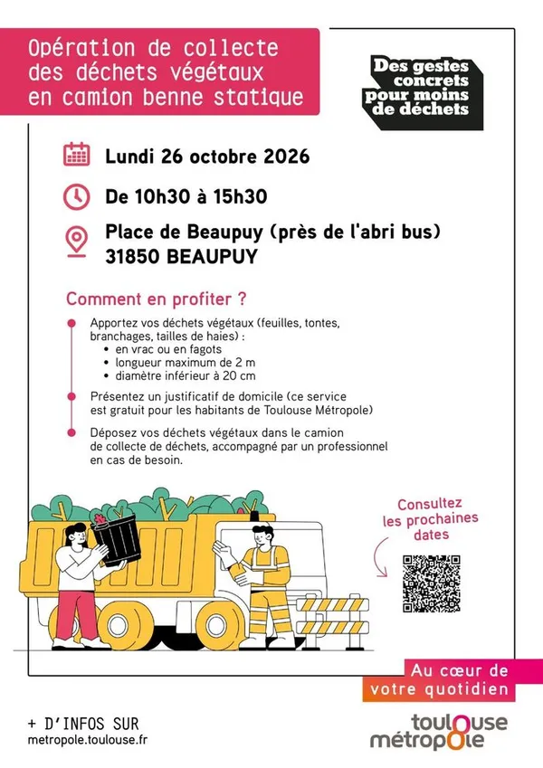 Collecte des déchets végétaux - Lundi 26 octobre
