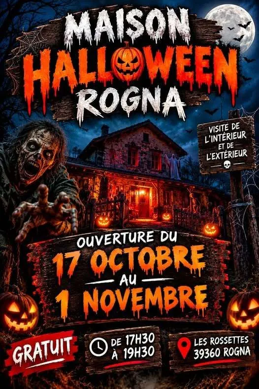 Halloween à **LA MAISON D’HALLOWEEN DU JURA – ROGNA**