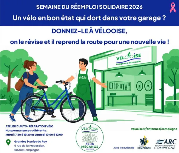 🚲 Un vélo en bon état mais qui dort dans un garage ne sert à personne. Donné à VélOOise, il devient utile quatre fois et tout le monde y gagne