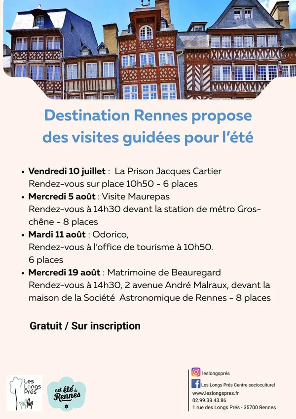 Visites guidées proposées par Destination Rennes