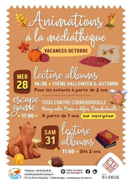 Animations d'automne à la Médiathèque de Baziège