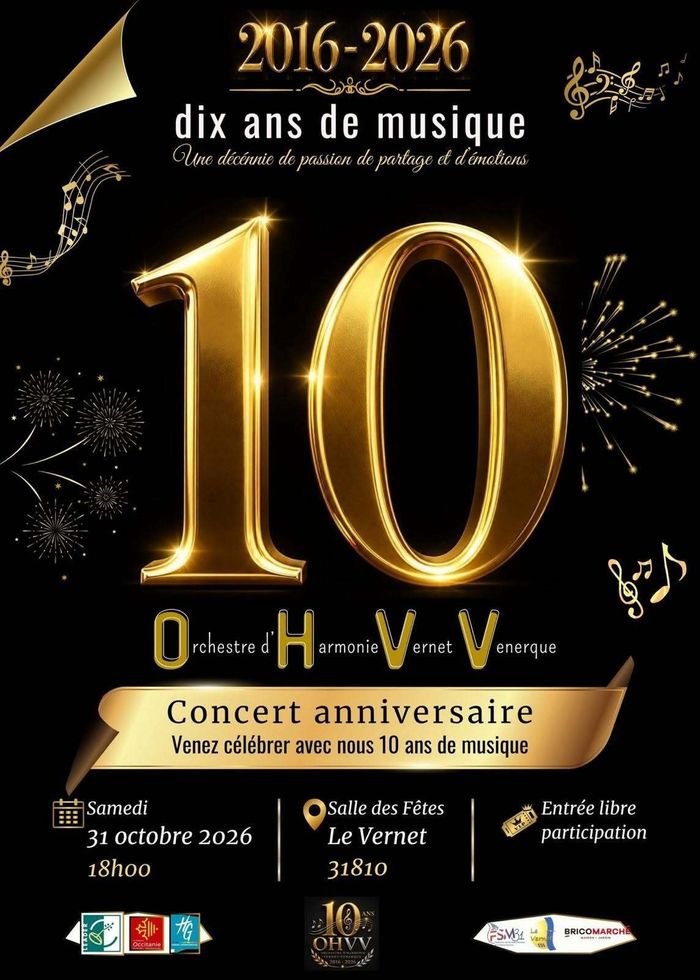 🎶Concert anniversaire 🎂 - samedi 31 octobre au Vernet