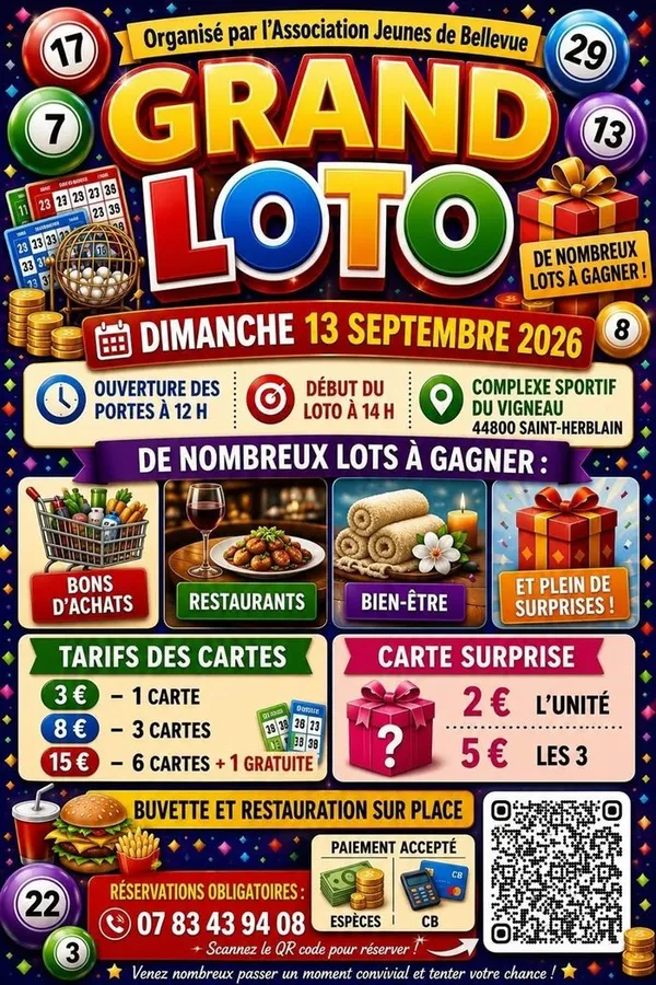 Grand loto par l'association Jeunes de Bellevue