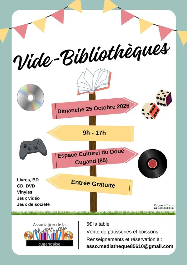 Vide Bibliothèques #5 par les bénévoles de la Médiathèque de Cugand