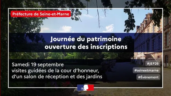 Visites guidées des jardins, d'un salon de réception et de la cour d'honneur de la préfecture de Seine-et-Marne