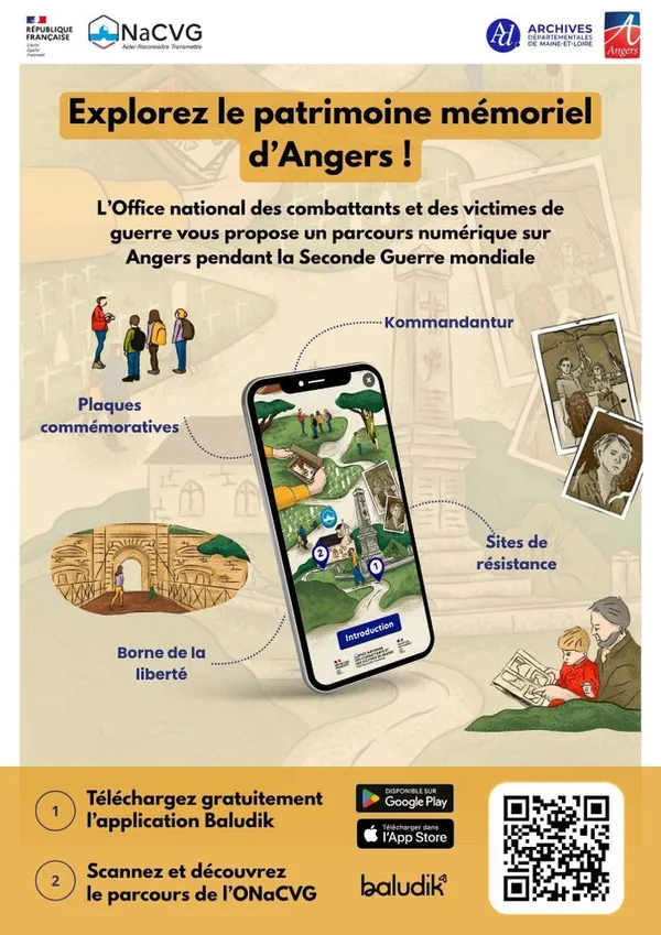 Parcours Baludik : Angers dans la tourmente, sur les traces de la Seconde Guerre mondiale