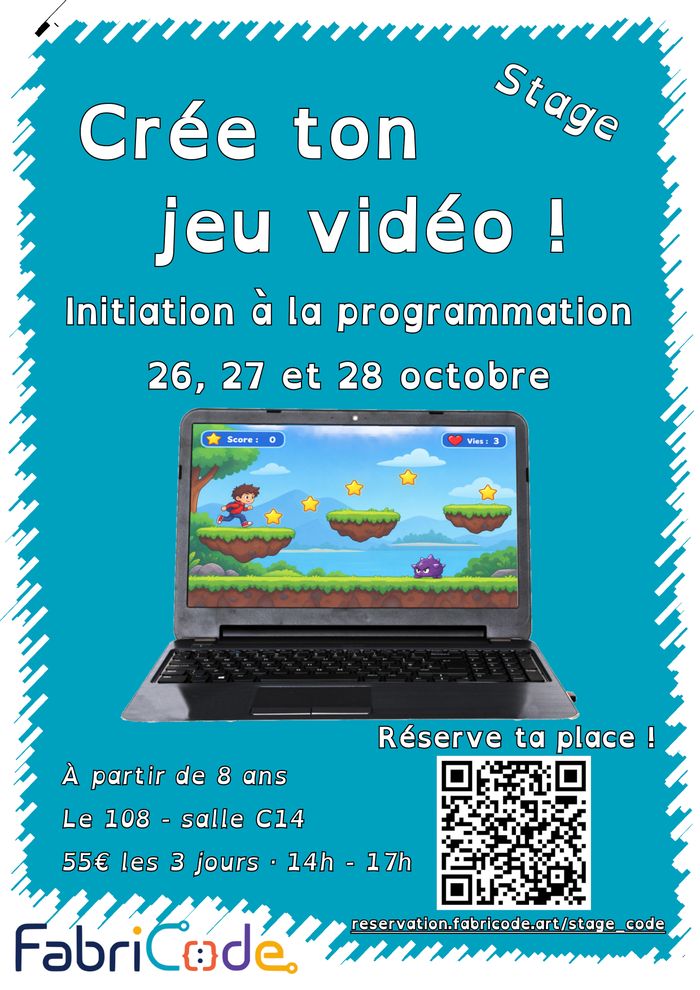 CRÉE TON JEU VIDÉO ! Initiation à la programmation (dès 8 ans)