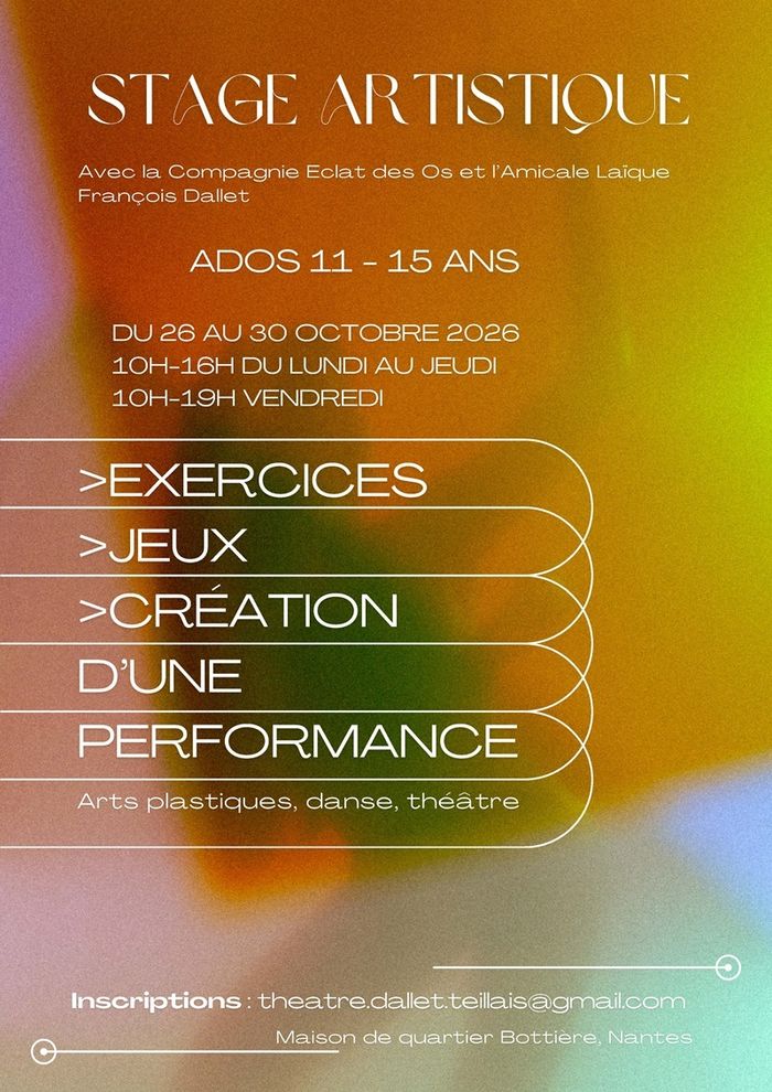 Stage artistique pour les 11-15 ans