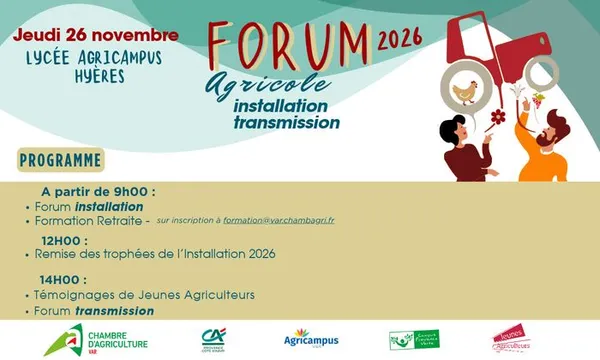 83 - Forum Installation & Transmission Agricoles 2026 : préparez votre avenir agricole