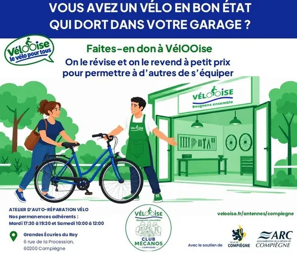 🚲 Un vélo en bon état mais qui dort dans un garage ne sert à personne. Donné à VélOOise, il devient utile quatre fois et tout le monde y gagne