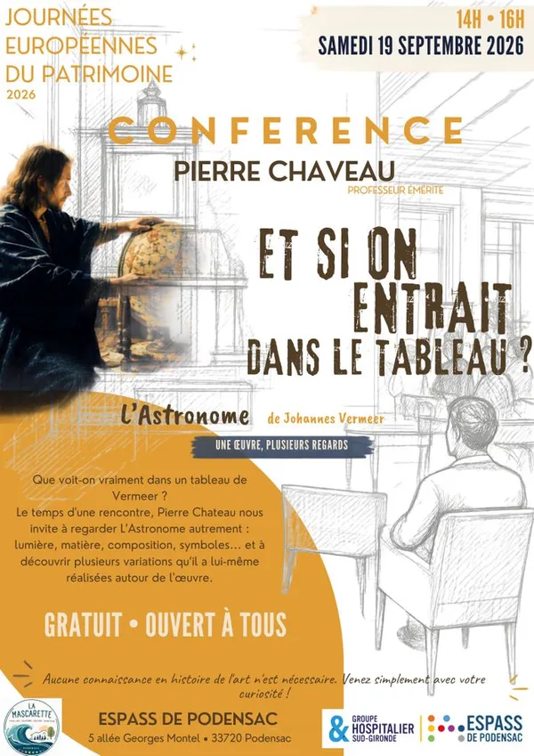 Conférence artistique de Pierre Chaveau - "Vermeer, l'astronome... Un tableau, une conférence et mille regards"