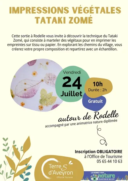 Tataki Zomé, impressions végétales - ENS Rodelle