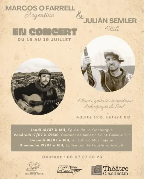 Concert - chants, guitares et traditions d'Amérique du Sud