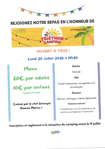 Repas en l'honneur de Téléthon Camping