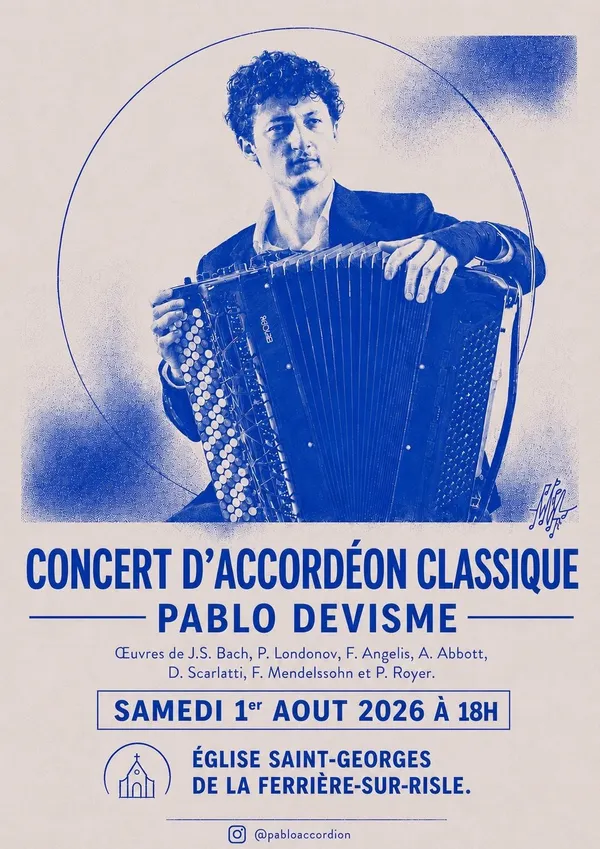Concert d'accordéon classique par Pablo Devisme, 01.08.2026